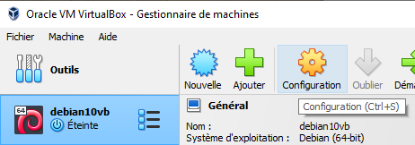 Fenêtre de configuration
